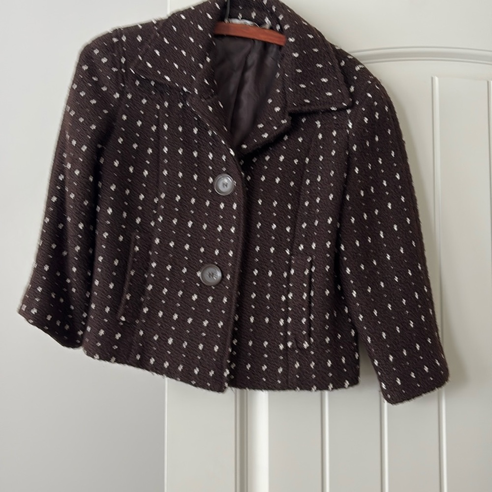 Dark Brown lined 3/4 sleeve jacket